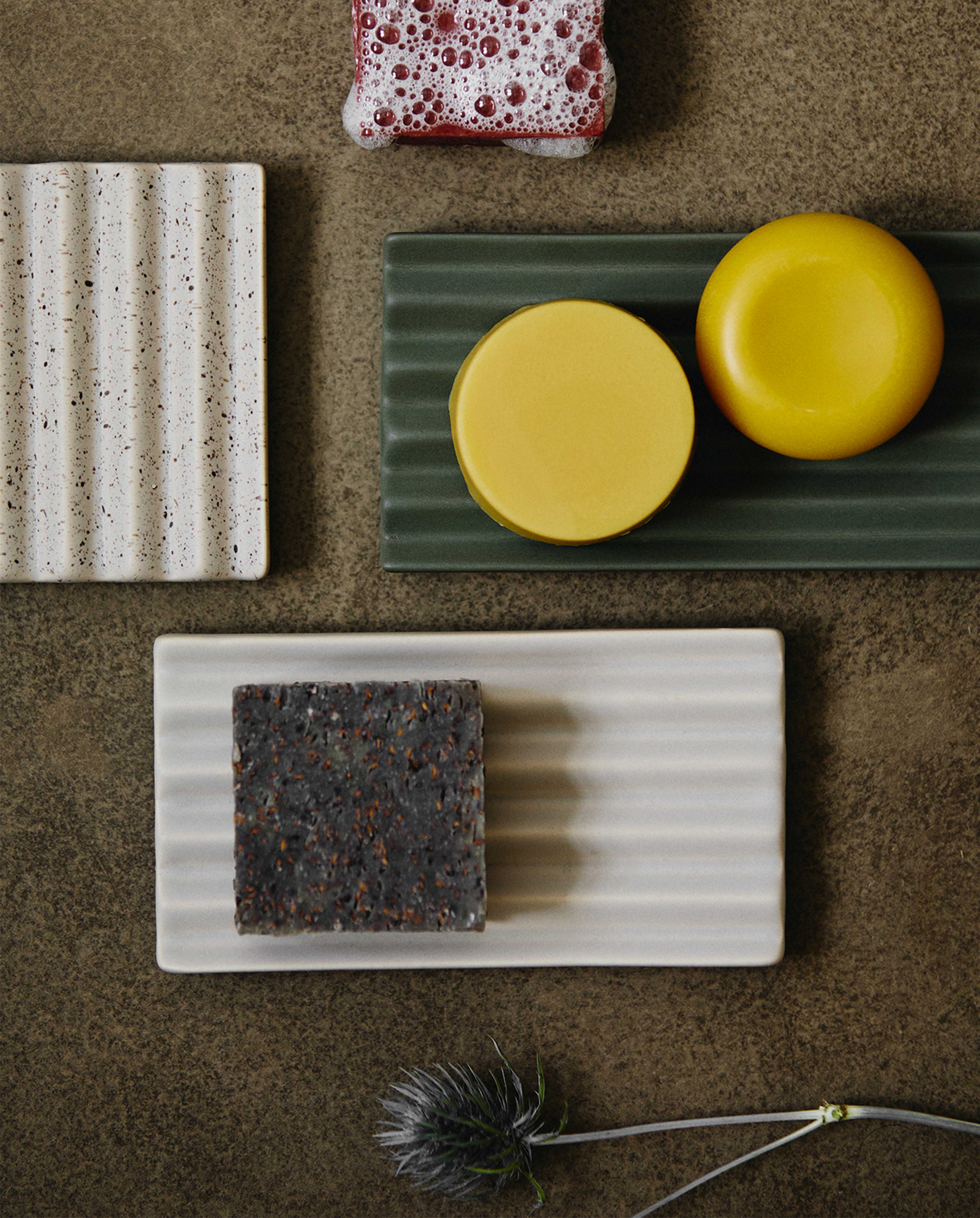 Keramik sæbeskål, S | TERRAZZO 8 x 10 cm