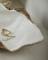 KICHI muslingeskal til dekoration - small - L26 cm - hvid/brun