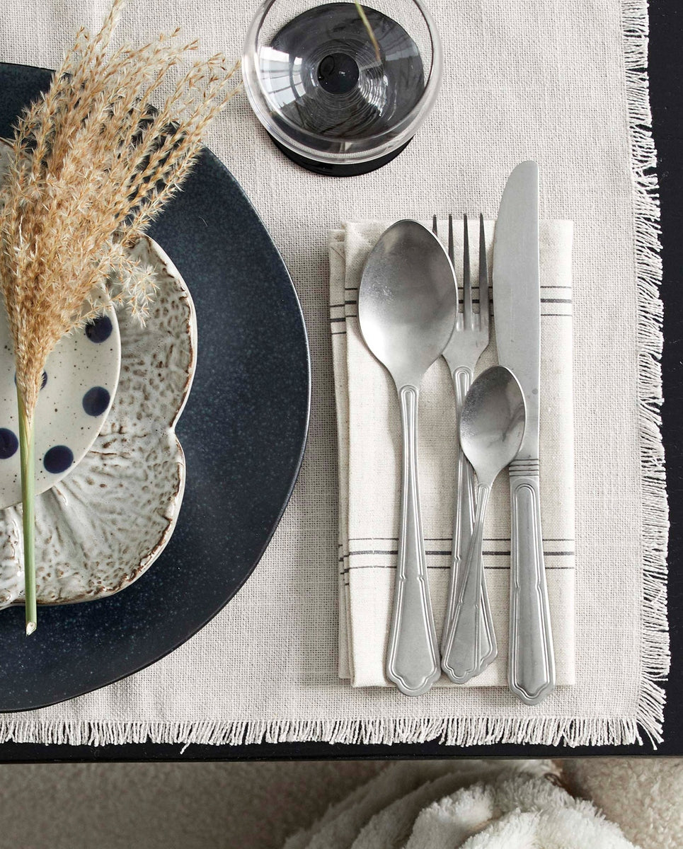 CARUM bestiksæt m/vintage look - 4 dele - rustfrit stål