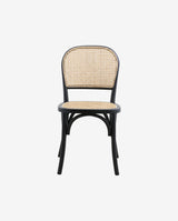 WICKY spisebordsstol med flet - sort/natur