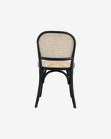 WICKY spisebordsstol med flet - sort/natur