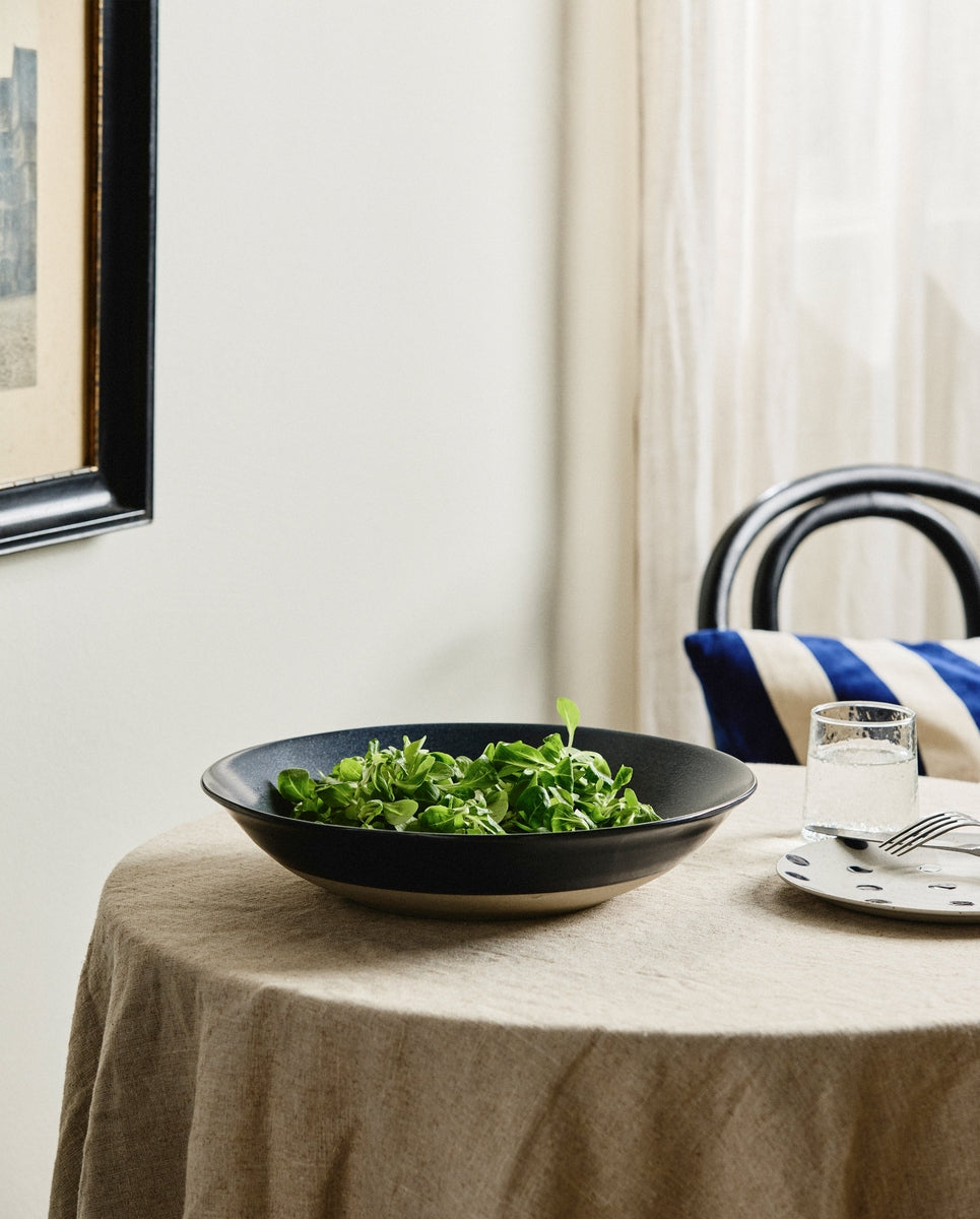 GRAINY salatskål i keramik - ø34 cm - mørkeblå