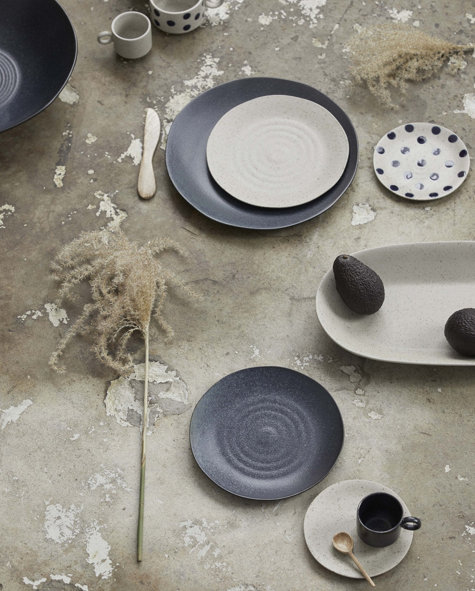 GRAINY serveringsfad i keramik - 39 cm - sand