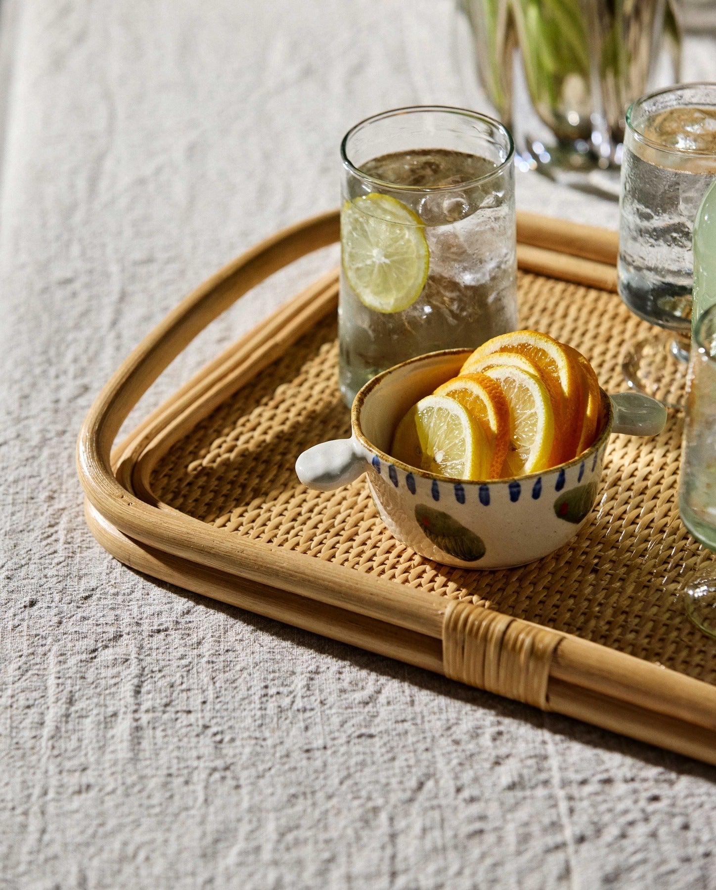 LAURUS rattan serveringsbakke - natur