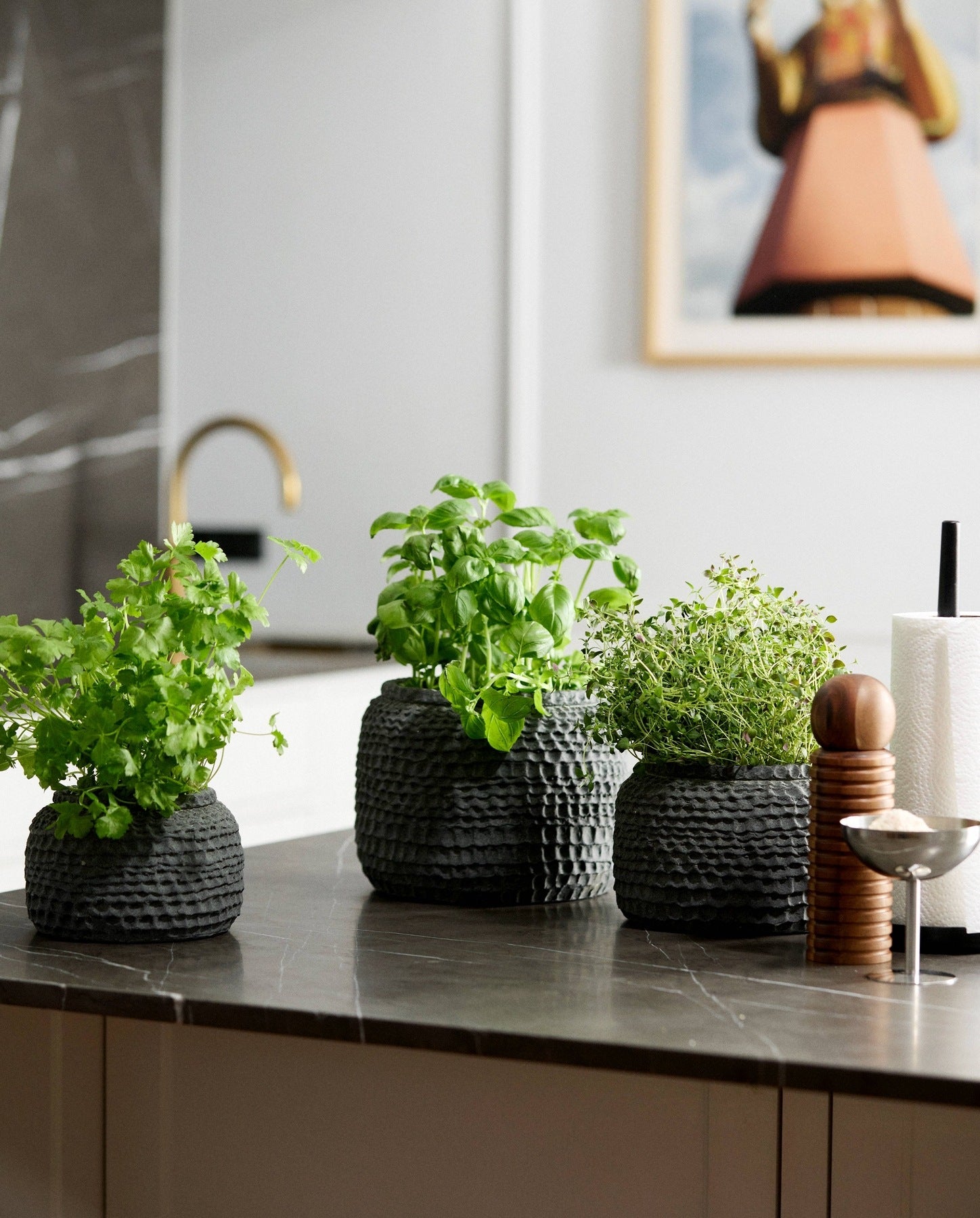 AOBA krukke i cement, L - Grå