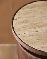 KWANDO sidebord med travertinplade - natur