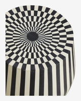 TAURA sidebord/skammel - sort/råhvid