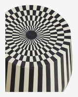 TAURA sidebord/skammel - sort/råhvid