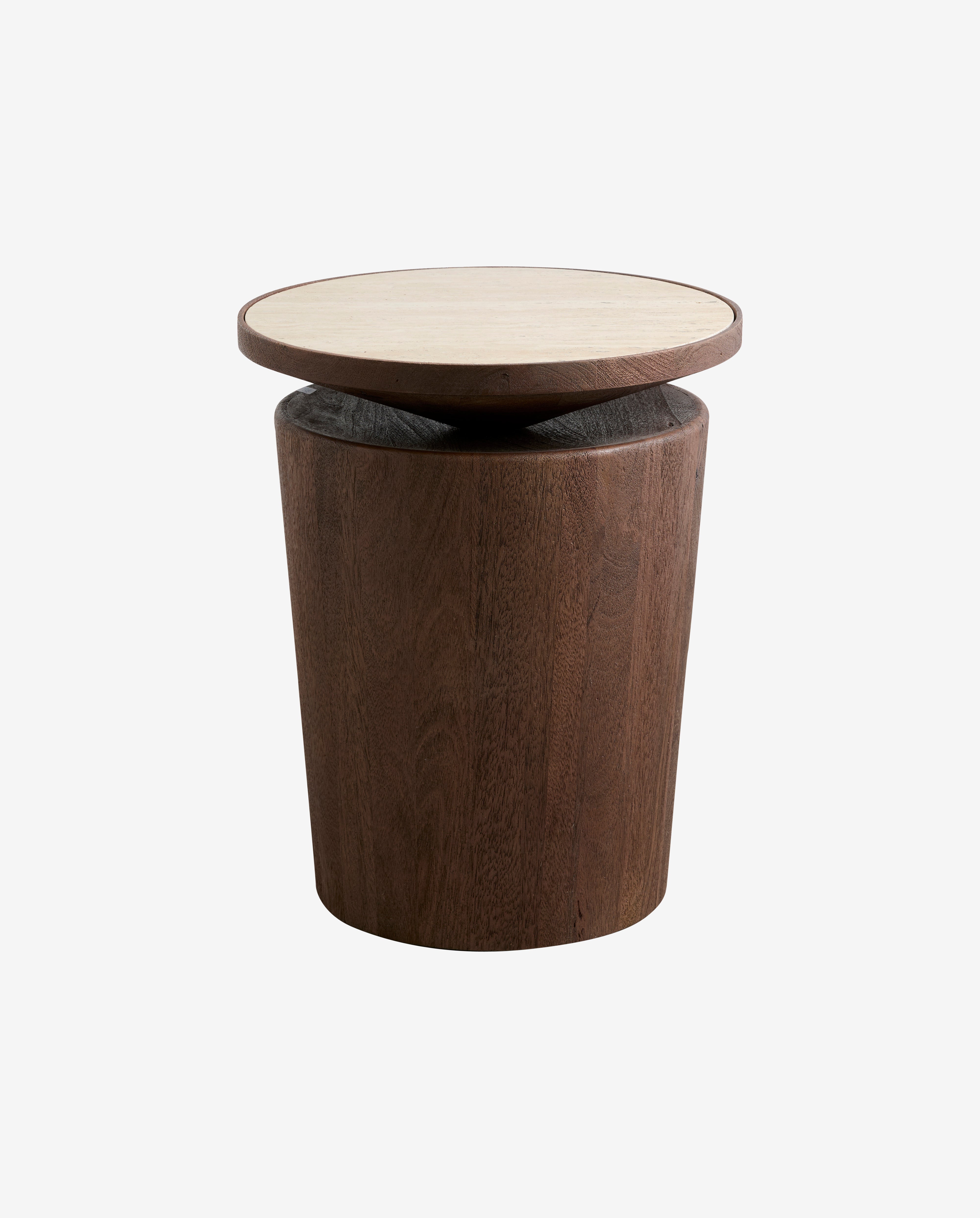 KWANDO sidebord med travertinplade - natur