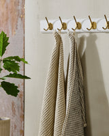 HEZE viskestykke, vaffelvævet- råhvid/grøn