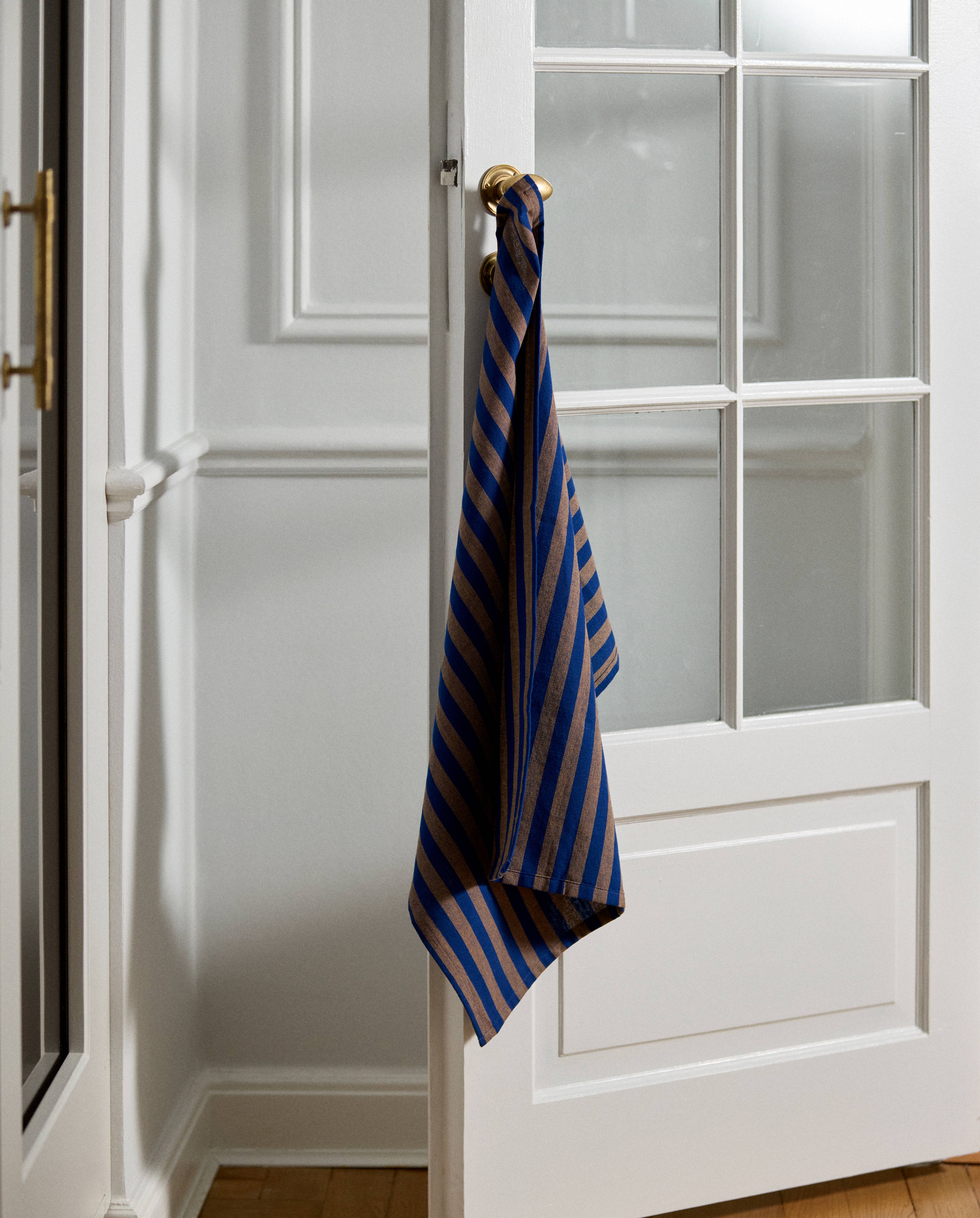 RAFU viskestykke, stribet - brun/blå