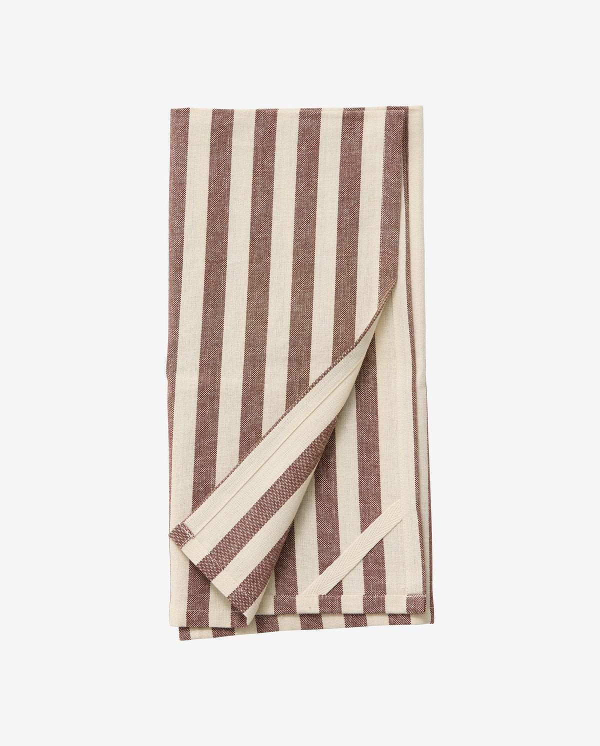 RAFU viskestykke, stribet - bordeaux/beige
