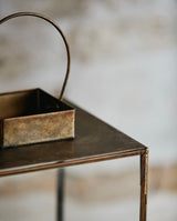 ANTIQUE lanterne i jern - h35 cm - guld finish