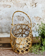 GHIZO lanterne i sukkerrør - large - h22 cm - natur