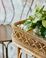 LIRI rullebord i rattan - 62x42 cm - natur