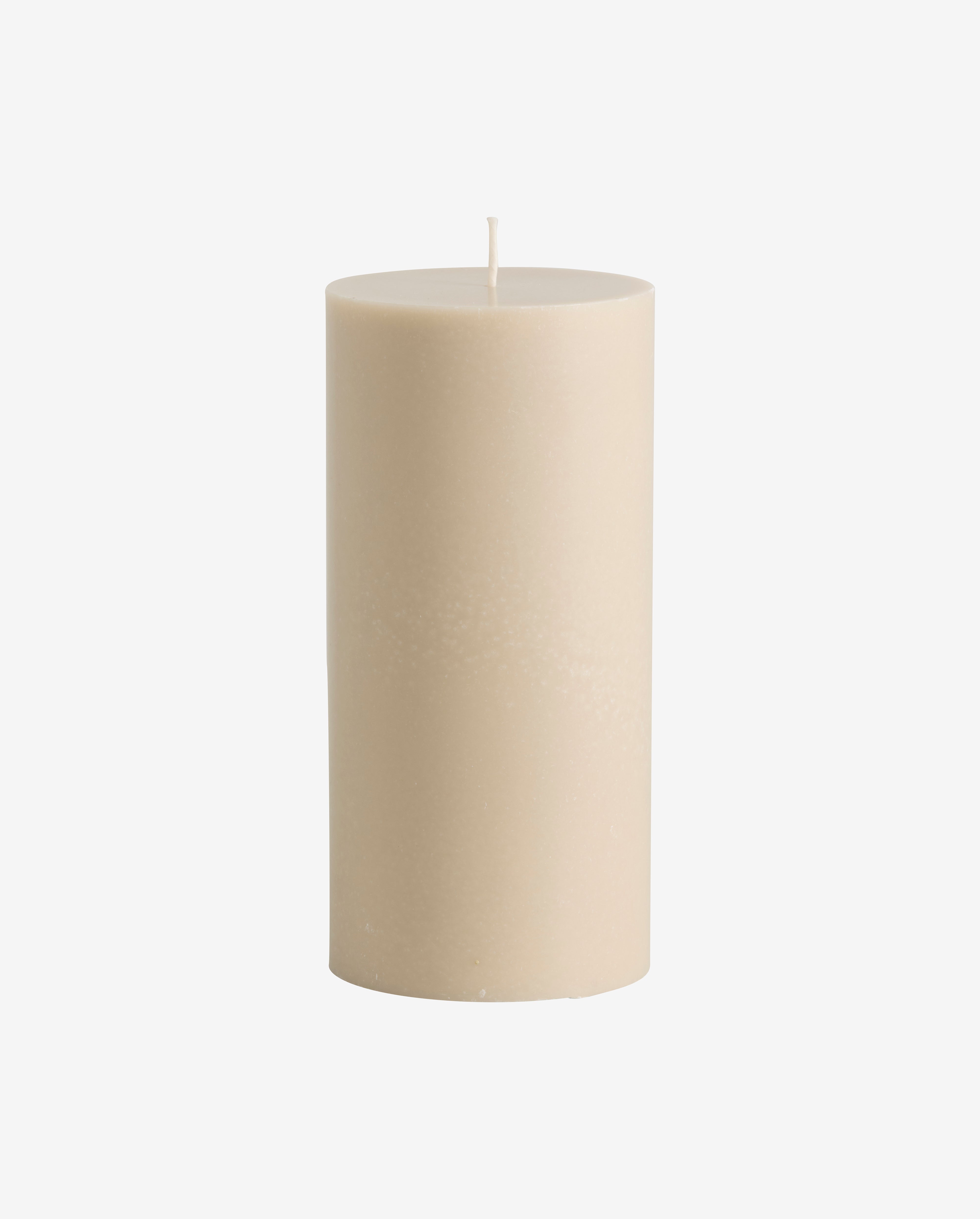 CANDLE, bloklys, 9,6x20cm - beige