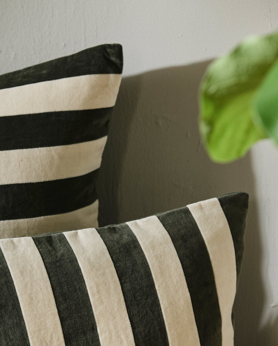 ALHENA pudebetræk - hvid/grøn - nordal.dk