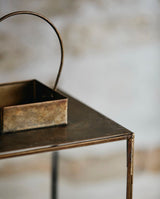 ANTIQUE lanterne i jern - h35 cm - guld finish - nordal.dk