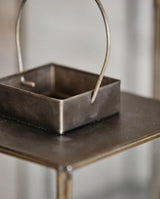 ANTIQUE lanterne i jern - h35 cm - guld finish - nordal.dk