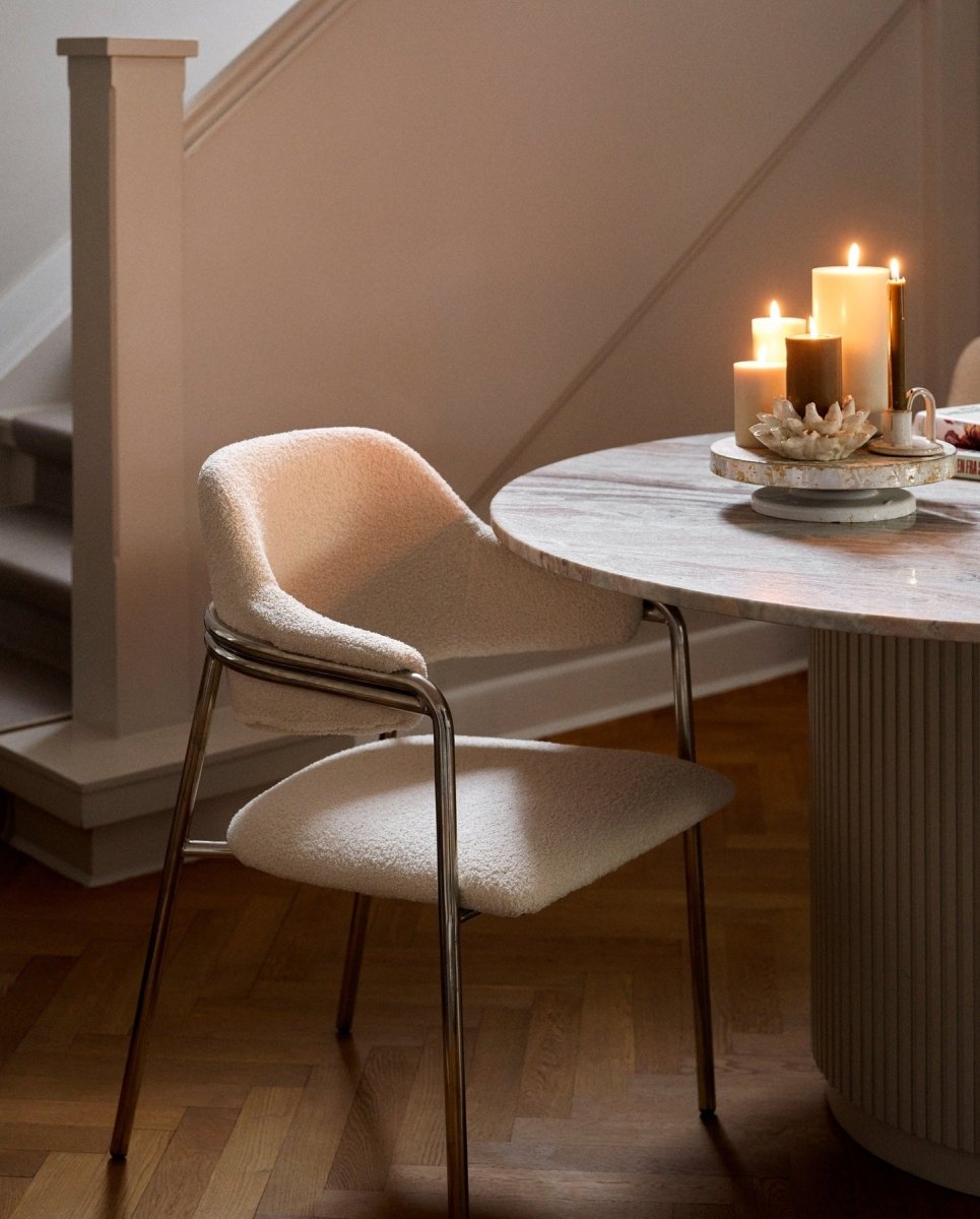 CANDLE, bloklys, 6,8x15cm, beige - nordal.dk