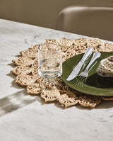 DOORY rund dækkeserviet i jute m/mønster - ø45 cm - natur - nordal.dk