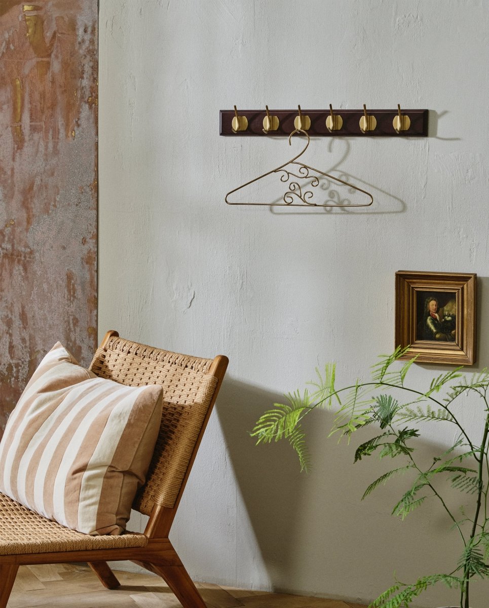 EDGY knagerække med 6 knager - mørkebrun - nordal.dk