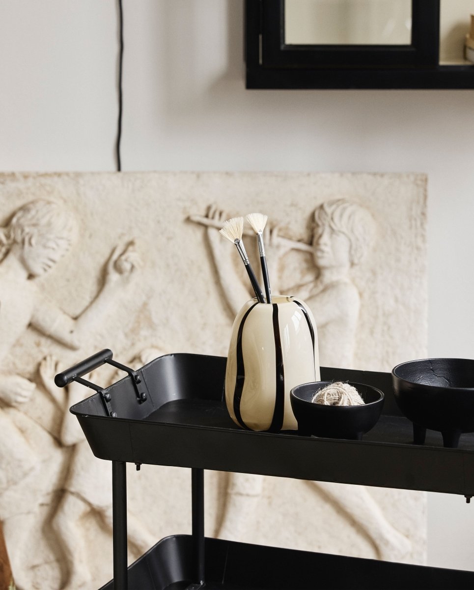 FULDA rullebord i jern - 66x41 - sort - nordal.dk