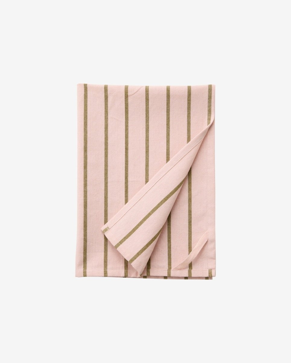 KINU viskestykke, stribet - grøn/lyserød - nordal.dk