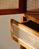 MERGE skab i teaktræ med 2 låger - 160x100 - natur - nordal.dk