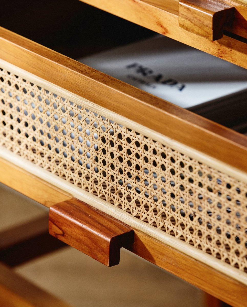 MERGE skab i teaktræ med 2 låger - 160x100 - natur - nordal.dk