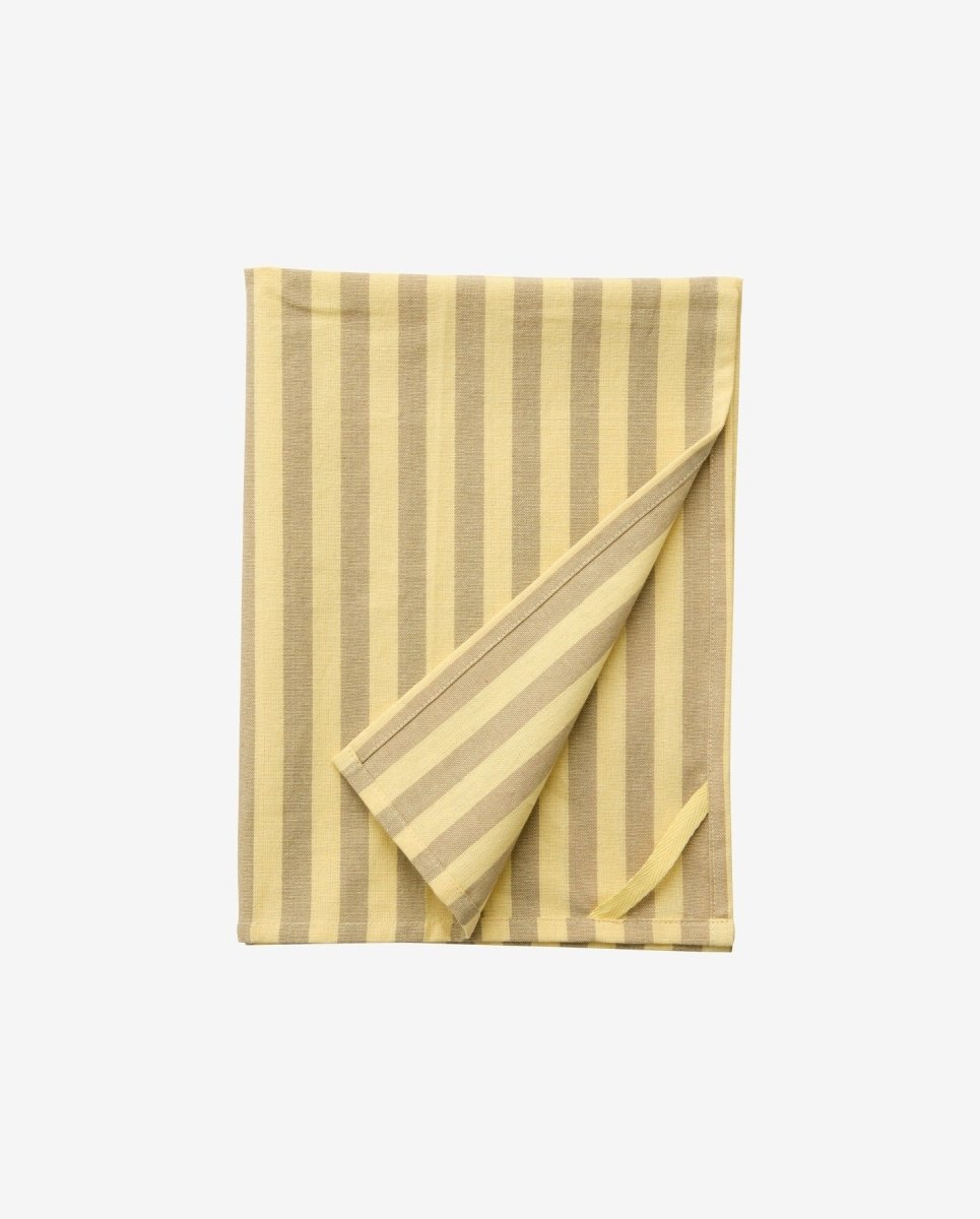 RAFU viskestykke, stribet - gul/beige - nordal.dk