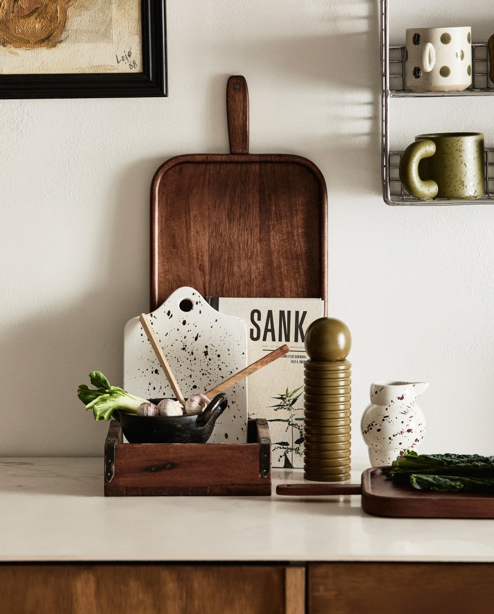 RIA serveringsfad m. splash - råhvid - nordal.dk