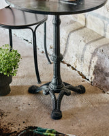 Rundt cafébord i jern og marmor - ø60 cm - sort - nordal.dk