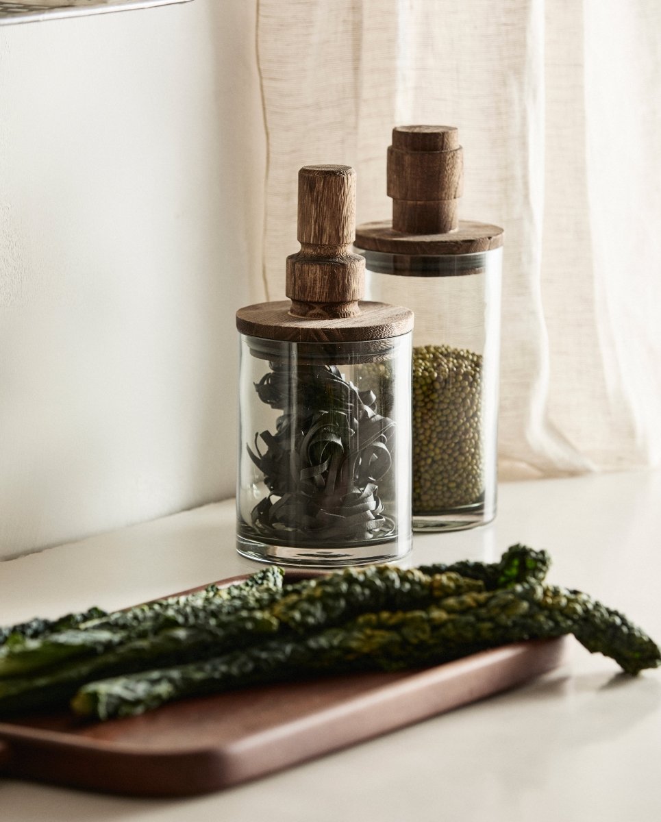 SALVIE opbevaringsglas med låg i træ - 900 ml - nordal.dk