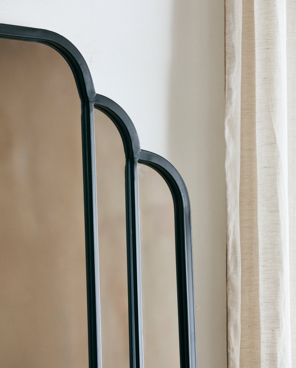 SKYLARK stort spejl i jern - 200x100 cm - sort - nordal.dk