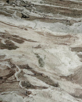 ERIE rundt sofabord i træ og marmor - ø75 cm - råhvid, brun, beige