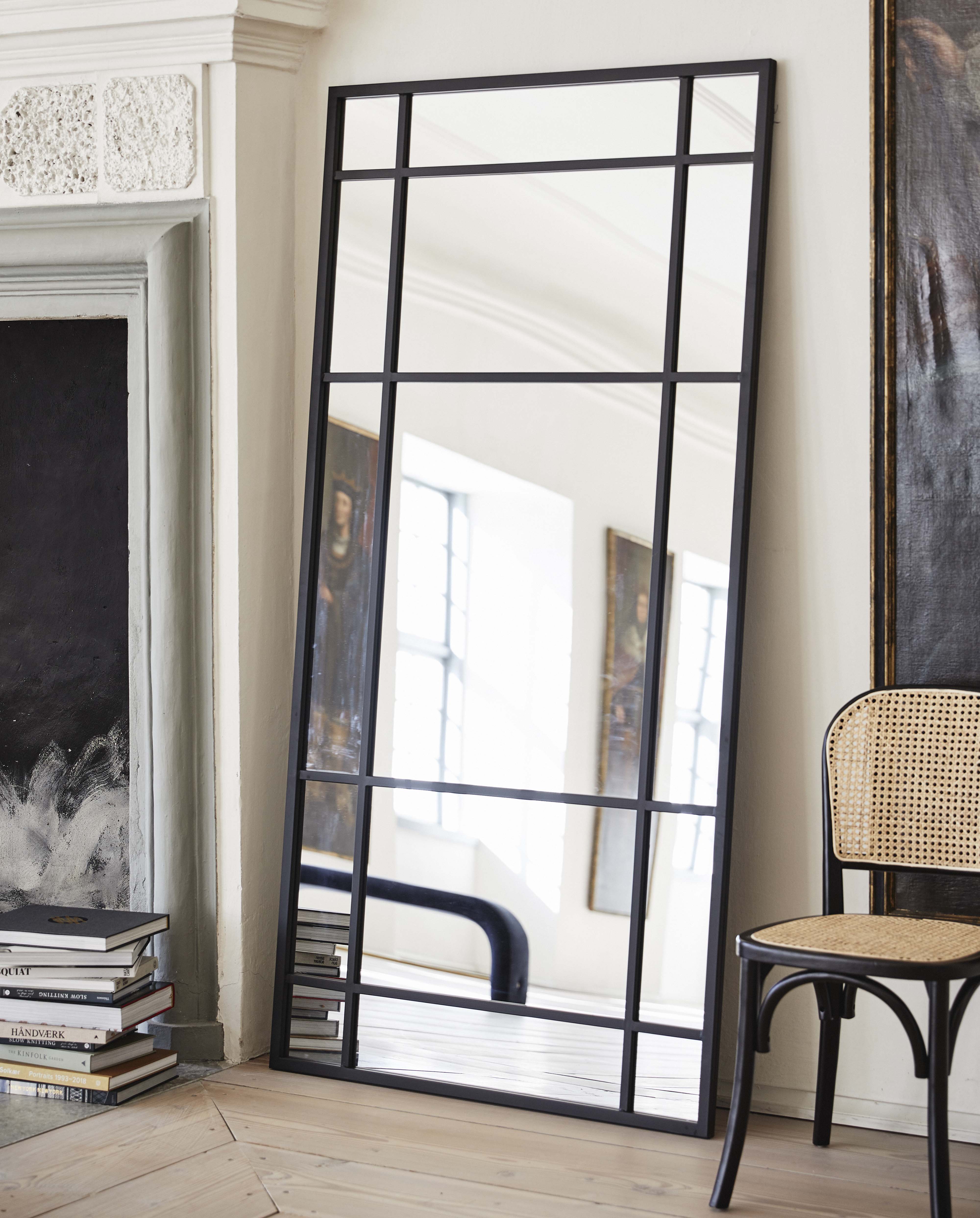 SPIRIT spejl med jernramme - 204x102 cm - sort