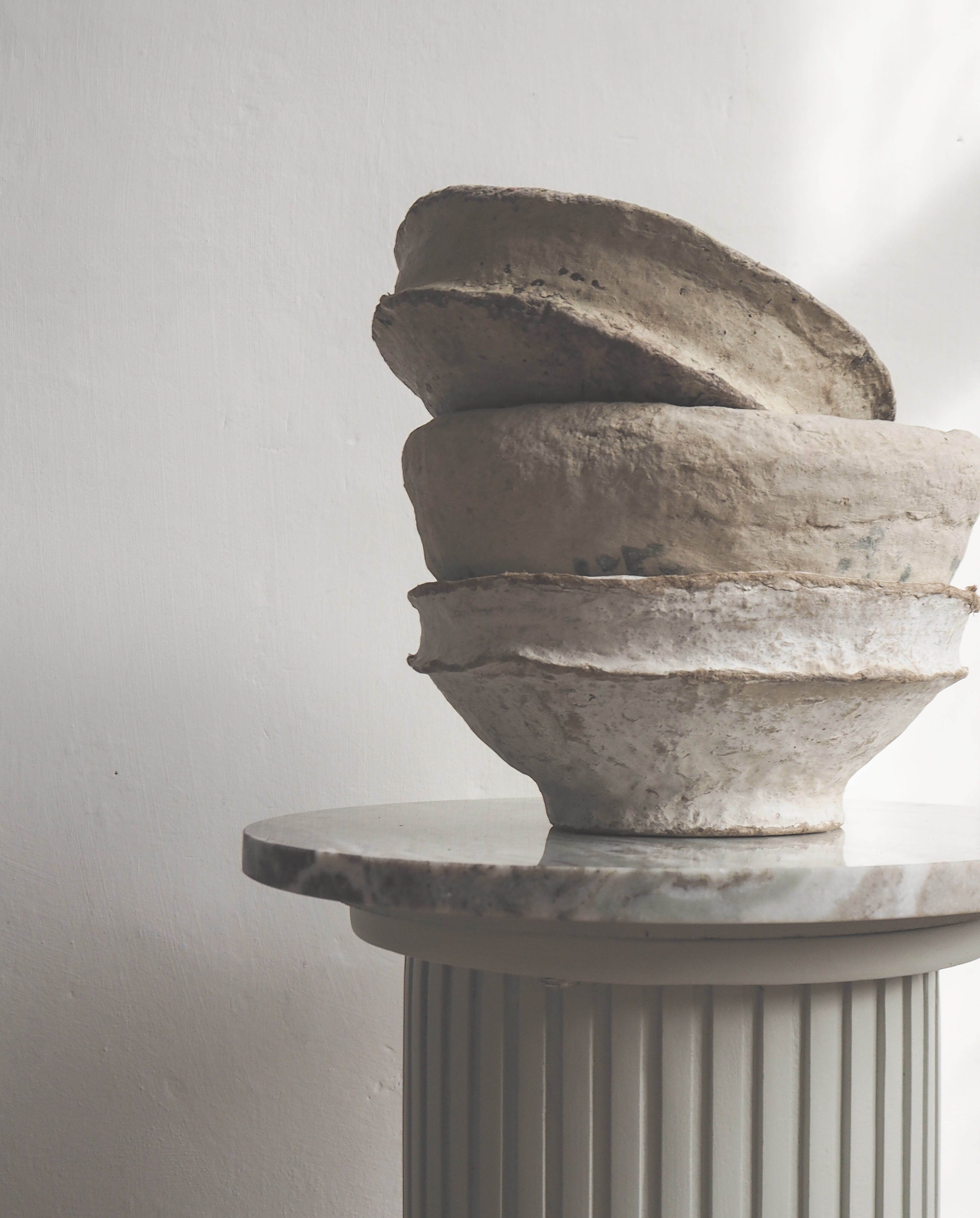 BOWL original indisk skål i papmaché - beige farver