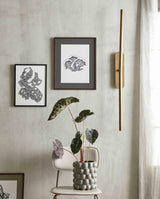 ROCAILLE illustration i blæk med ramme - 40x30 cm - sort/hvid