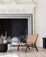 CLUB loungestol i teaktræ med flet - natur