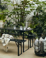 Havesæt med bord og bænke - 160x60 - sort