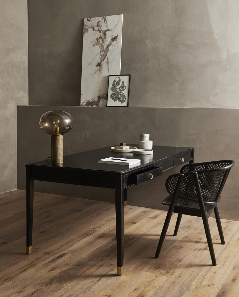 WICKY spisebordsstol med armlæn - sort