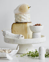 IMATRA kagefad i marmor - ø30 cm - hvid