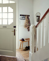 EDGY knagerække i træ med 6 messing knager - 60 cm - sort