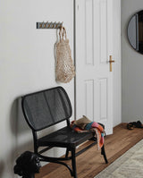 EDGY knagerække i træ med 6 messing knager - 60 cm - grå