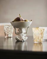 TEPIN drikkeglas med mønster - h10 cm - klar glas/beige