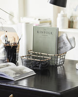 HANA opbevaringskurv i sort metalflet, M - sort