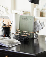 HANA opbevaringskurv i sort metalflet, S - sort