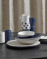 GRAINY dyb tallerken i keramik - ø22 cm - mørkeblå