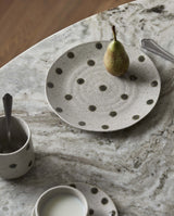 GRAINY frokosttallerken i keramik - ø21 cm - sand/grøn